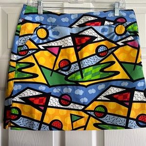 Colorful Geometric Print Skirt